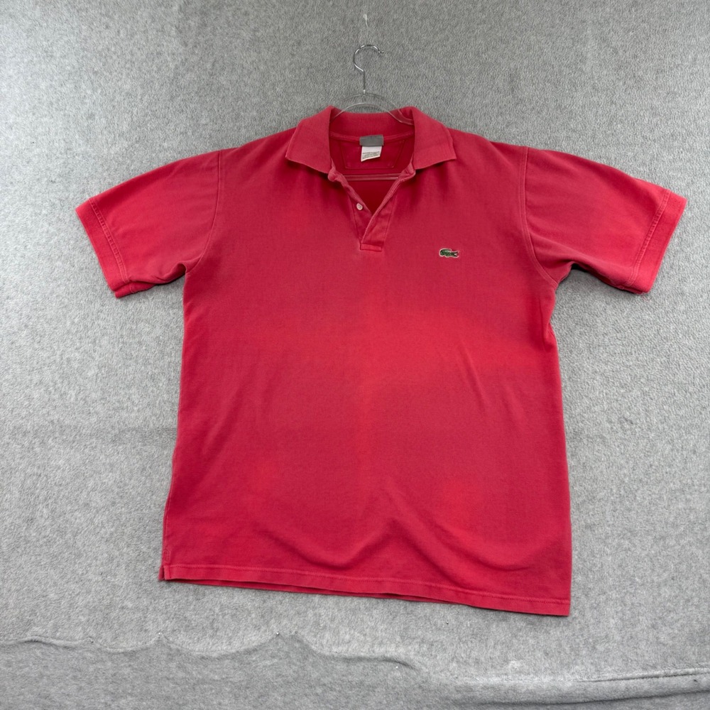 Lacoste Polo Shirt Mens 8 Red Short Sleeve Pique Cotton Logo Fits Mens X